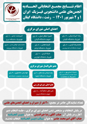 انتخاب دانشجوی دانشگاه بیرجند به عنوان عضو اصلی شورای مرکزی اتحادیه انجمنهای علمی دانشجویی مهندسی عمران ایران؛