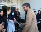 اهدای گل و تبریک روز پرستار توسط سرپرست، کارکنان و دانشجویان دانشکده فنی و مهندسی فردوس به پرستاران بیمارستان شهید چمران