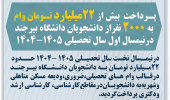پـرداخت بیش از 22میلیارد تـومان وام به 2000 نفراز دانشجویان دانشگاه بیرجنددرنیمسال اول سال تحصیلی 1405-1404